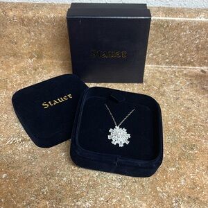 Stauer Diamond Aura Silent Night Snowflake Necklace NIB